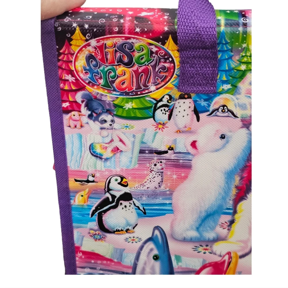 Lisa Frank Colorful Penguin Puppy dolphin polar bear‎ tri fold notebook